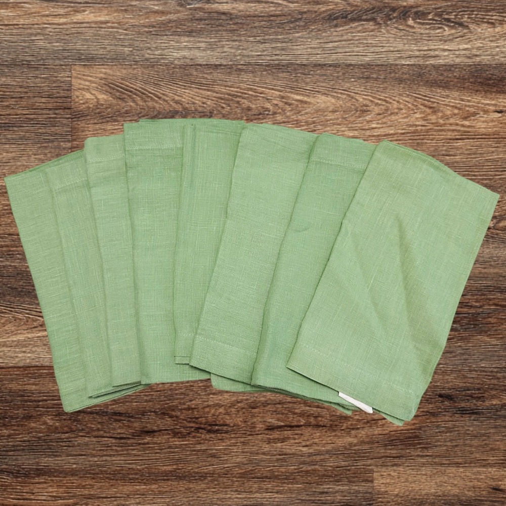Villeroy & Boch Green 8 -Piece 100% Linen Dinner Napkins